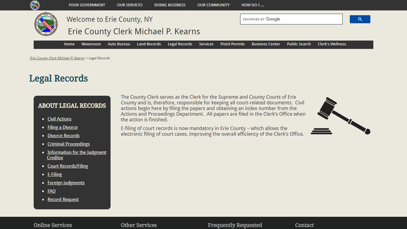 Legal Records | Erie County Clerk Michael P. Kearns